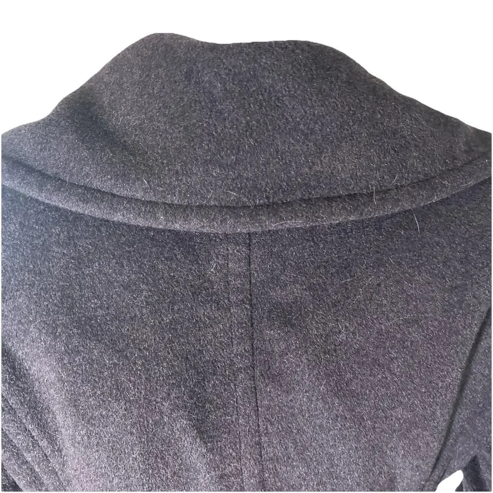 Andrew Marc New York Belted Brown Wool / Cashmere Coat with Large Lapel 4 - Picture 4 of 5